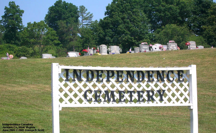 Independence Cemetery Sign, Jackson Co., West Virginia