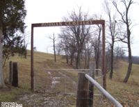 Morgan Cemetery, Mason Co., WV - gate at Rt. 87 - cemetery in distance