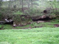 Fallen rock along the banks of Eighteen Mile Creek - where Ed Greene and Alexander Harrison lost their lives