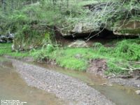 Fallen rock along the banks of Eighteen Mile Creek - where Ed Greene and Alexander Harrison lost their lives
