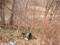 Smith Cemetery in Putnam County, as seen from Sycamore Road - Rt. 34 S. runs parallel at the bottom of the hill - 
        this photo taken before clean-up